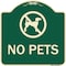 Signmission Designer Series Sign-No Pets, Green Heavy-Gauge Aluminum, 18" x 18", G-1818-9813 A-DES-G-1818-9813 - alternate 1